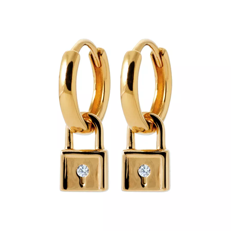 Серьги конго с подвесом Замочек